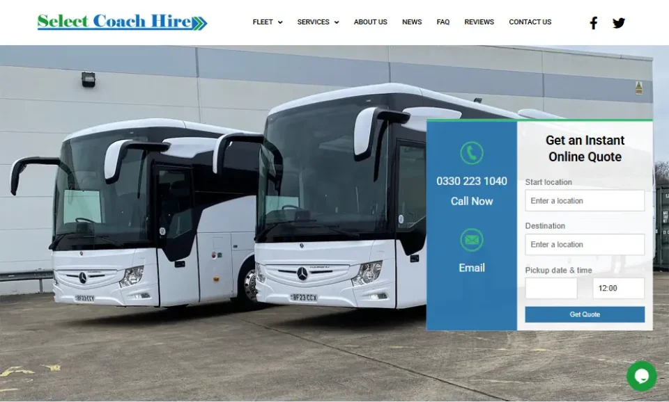 Select Coach Hire website